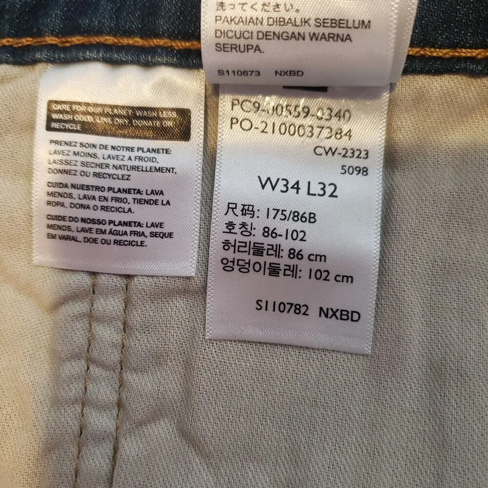 Levis 559 Relaxed Straight Leg Denim Jeans Mens Size 34W X 32L NEW
